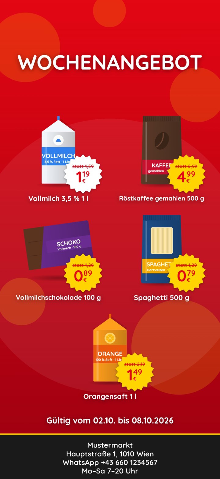 Beispiel: Wochenangebot mit Aktionspreisen